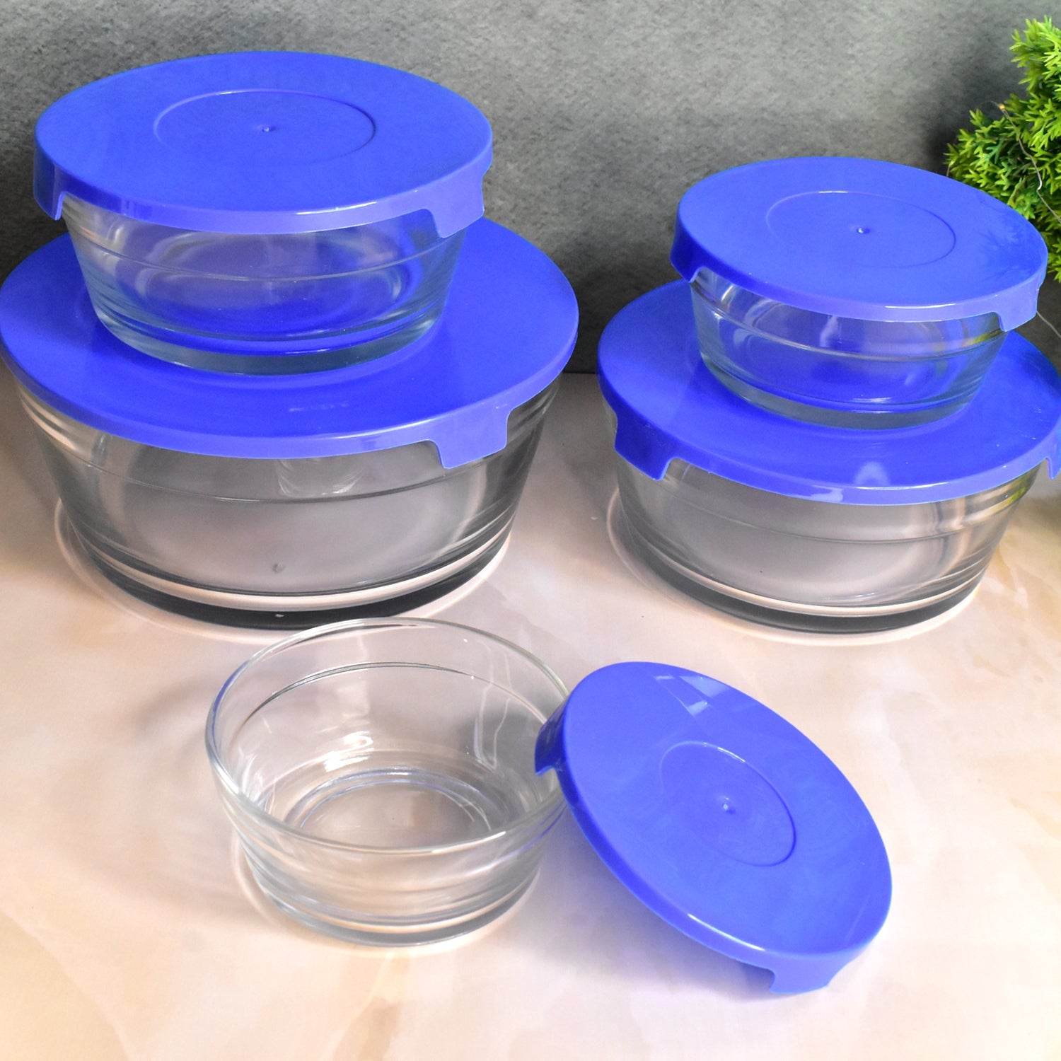 Modern Glass Bowl Set Mixing / Storage Bowls with Lids (5 Pcs Set) Modern Glass Bowl Set Mixing / Storage Bowls with Lids (5 Pcs Set)